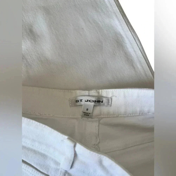 ST JOHN Woman's White Boot Cut Five Pocket Jeans Pants Size 8 134202 - Picture 6 of 6